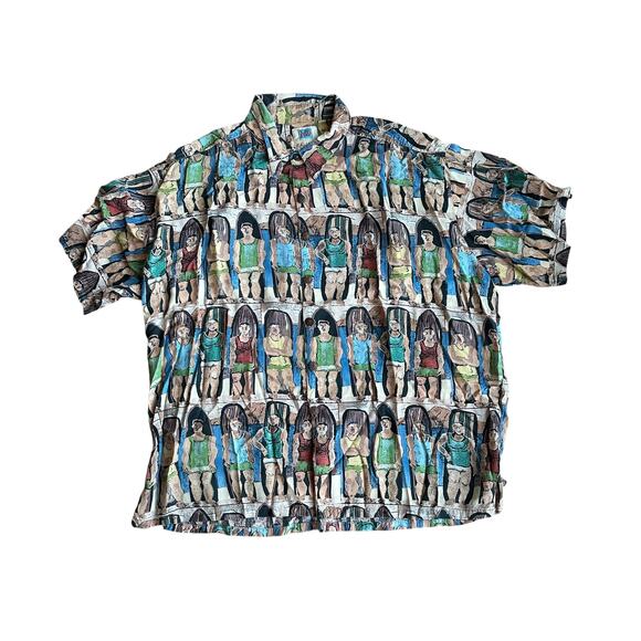 Vintage Kahala Hawaiian Button Up AllOverPrint Mens 2XL - Picture 1 of 5